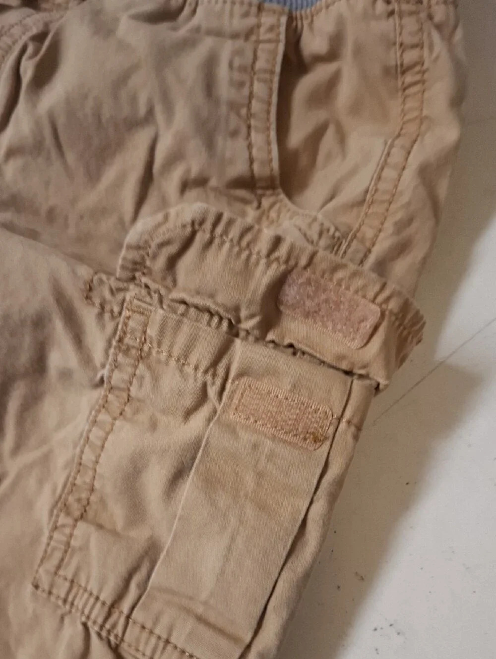 Carter's Tan Cargo Shorts with Gray Rib Waistband